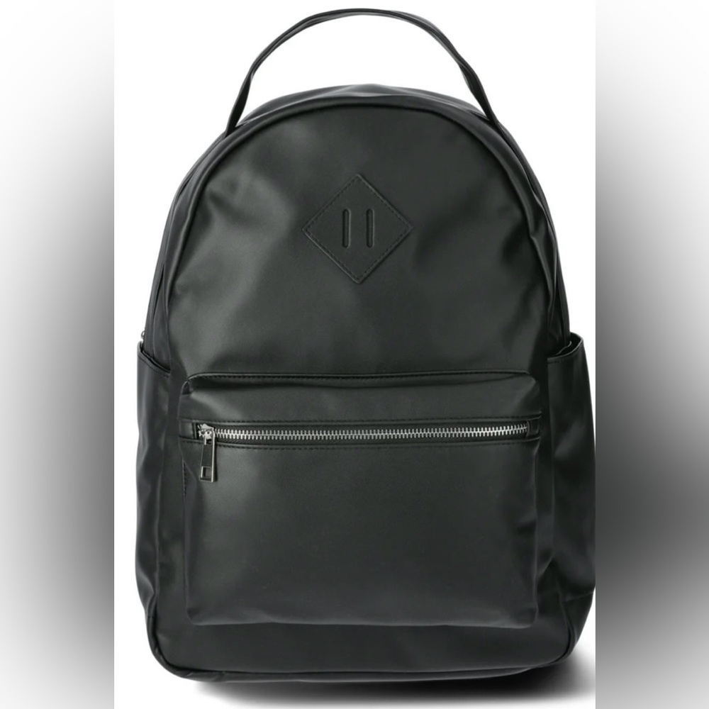 No Boundaries Black Faux Leather‎ Dome Backpack NWT Minimalist Chic